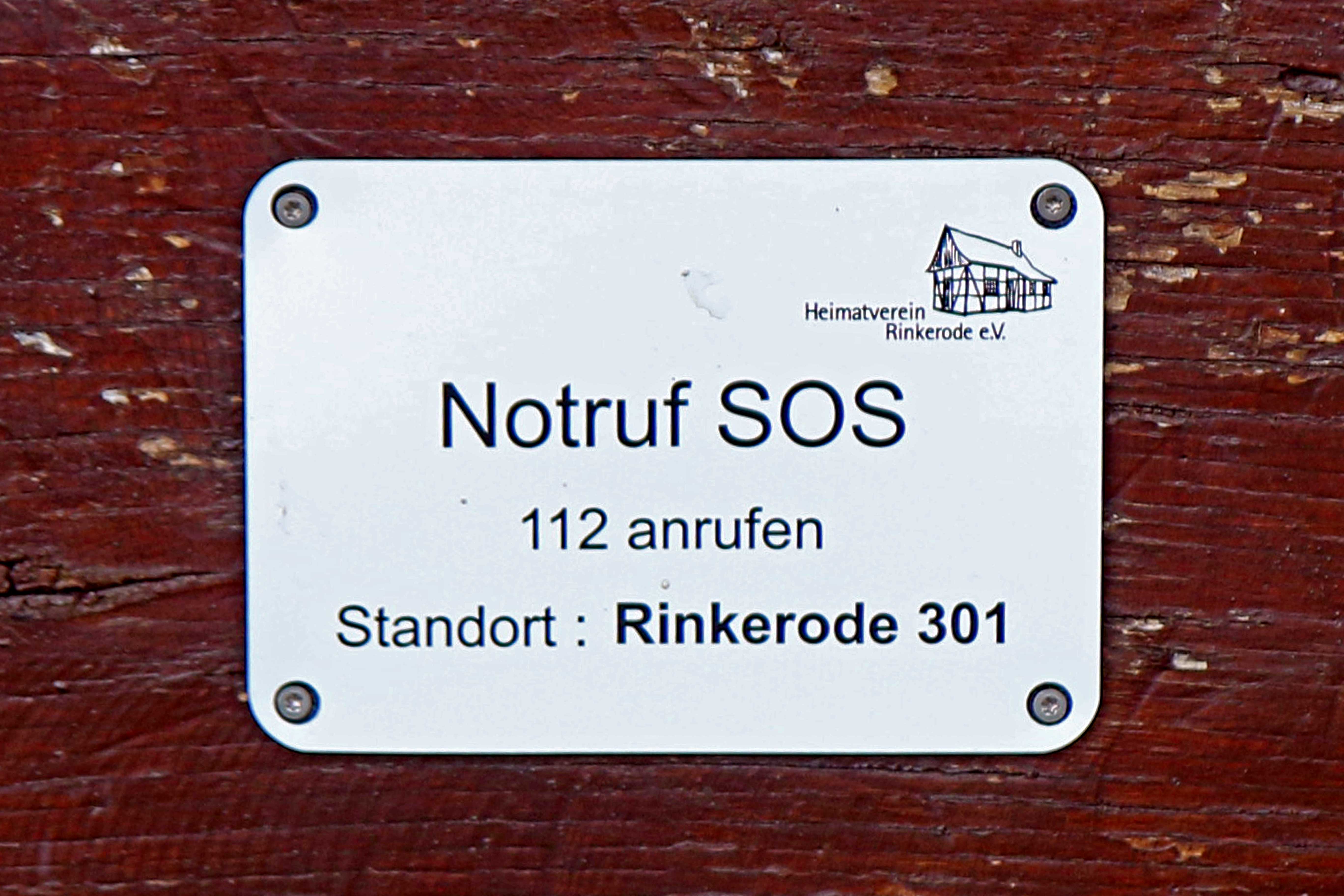 Bild  des vom  Heimatverein Rinkerode.an den Ruhebänken angebrachten Schildes (Beispiel)